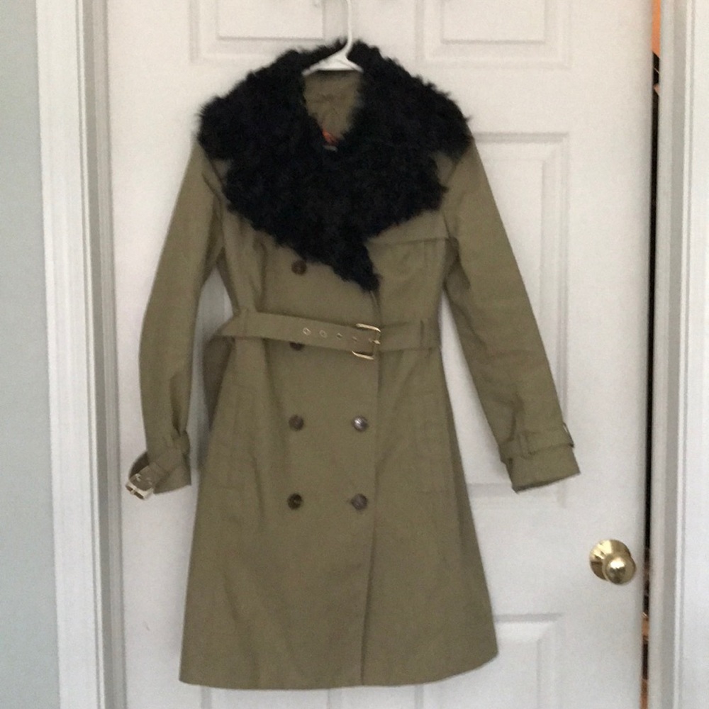 Tory Burch trench with removable shearling collar